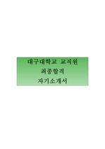 대구대학교 교직원 최종합격자 자기소개서