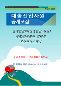 현대건설㈜[현대건설 인턴] 재경/건축분야 인턴십 자기소개서
