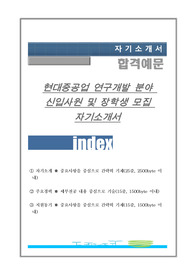 현대중공업 연구개발 분야 신입사원 및 장학생 모집 자기소개서