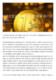 KDB산업은행 청년인턴 채용 자기소개서