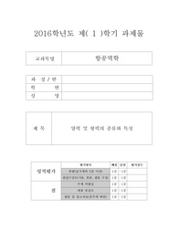 양력 및 항력의 종류와 특성