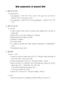 [분자생물학실험]Midi-preparation of plasmid DNA