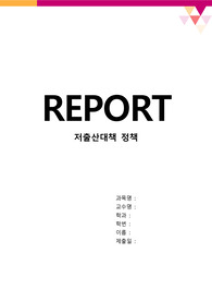 [행정학/사회복지] 저출산 대책 정책 레포트