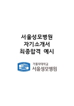2017 서울성모병원 합격 자기소개서 / 스펙: 수도권4(자대유) 3.97/4.5(6.8%) 토익 940