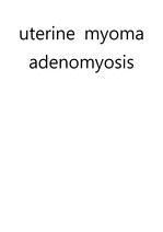 uterine myoma 자궁근종  adenomyosis 자궁선근증 문헌고찰