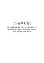 [아동복지론]아동발달에 대한 이론적 관점을 비교하고, 각 발달이론이 아동양육에 대해 제공하는 시사점이 무엇인지에 대해 논의해 봅니다.