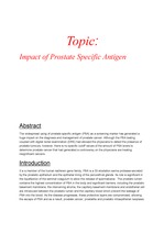 Impact of Prostate Specific Antigen 생물학 영문 에세이