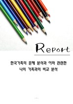 한국가족의 문제 분석과 이와 관련한 나의 가족과의 비교 분석