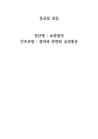 응급실(요관결석, 급성통증)