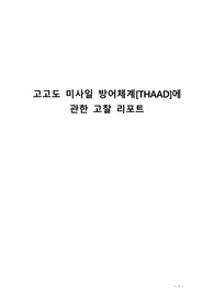 고고도 미사일 방어체계[THAAD]에 관한 고찰 리포트