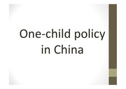 중국의 한자녀정책(One child policy in China)