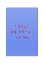 유치원교사 합격 자기소개서 우수 예문