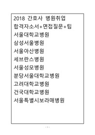 간호사 병원취업 합격 자소서 + 면접질문 + 팁(서울대학교병원, 삼성서울병원, 서울아산병원, 세브란스병원,서울성모병원 외 분서,고대,건대,보라매)