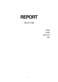 청소년 자살 레포트
