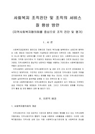 사회복지 조직진단 및 조직의 서비스 질 향상 방안-지역사회복지협의회를 중심으로