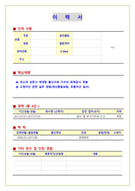 경력기술서 및 자기소개서(중견기업 서류합격)