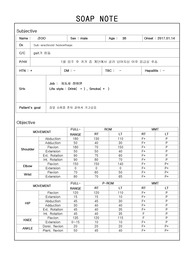 물리치료 soap노트,soap note