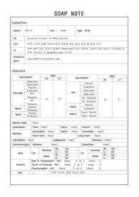 물리치료 soap노트,soap note