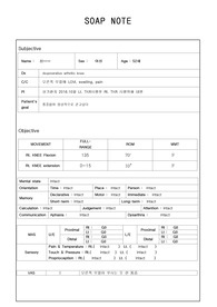 물리치료 soap노트,soap note