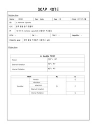물리치료 soap노트, soap note