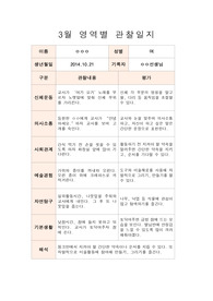 만2세 여아 관찰일지(10월생)