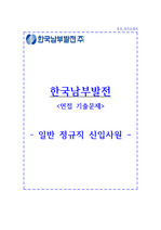 한국남부발전 자소서+면접, 한국남부발전 NCS기반 합격 자기소개서