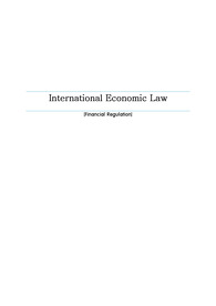 Opinion - Financial Regulation of International Economic Law