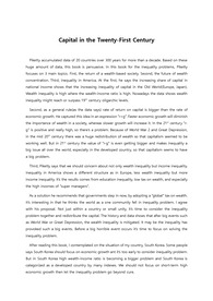[영어 독후감] 21세기 자본 (Capital in the Twenty-First Century) - 피케티