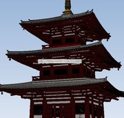 [스케치업] 삼국시대 건축 - 하앙식 구조의 목탑 <50000>