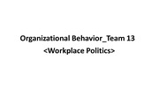 [조직행위론/인사관리 발표자료] 사내정치 Workplace politics