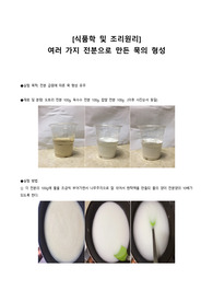 여러 가지 전분으로 만든 묵의 형성