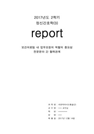보건의료팀 내 업무조정의 역할의 중요성 전문분야 간 협력관계(간호학과)(치료적의사소통술)