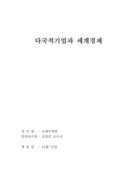 국제무역론 레포트-다국적기업과 세계 경쟁