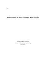 Motor constant measurement with encoder report