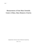 Point mass downfall, center of mass, and mass moment of inertia report