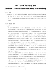 [전기화학실험] 부식  단조에 따른 내식성 변화