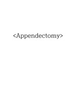 Appendectomy(충수절제술)