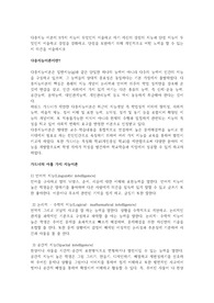다중지능 이론의 8가지 지능이 무엇인지 서술하고 자기 자신의 강점의 지능과 단점 지능이 무엇인지 서술하고 강점을 강화하고