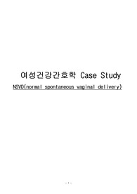 자연분만 case study 여성건강간호학 NSVD 간호과정 A+자료