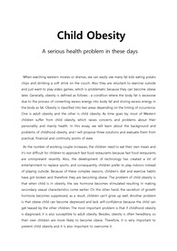 [영어 에세이] 소아비만,아동비만(Child Obesity) Essay