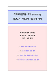 사회복지법제론 요약본.중간고사 기말고사 사회복지 법제 시험 기출문제들 답안 요점 정리 써머리(summary).구매평가 A+