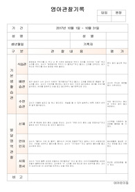 만1세 어린이집 관찰일지 5명