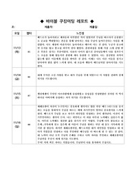 비전선교단 바이블 쿠킹 미팅 독후감 및 레포트 예시