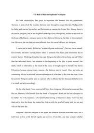 [영어영문학/독후감] The Role of Fate in Sophocles’ Antigone
