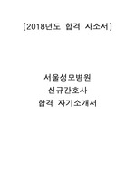 서울성모병원,여의도성모병원,가톨릭성모병원 2018년 신규간호사 합격자기소개서