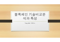 블록체인 기술비교분석과 특성