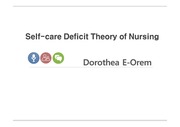 Self-care Deficit Theory of Nursing 오렘의 자가간호이론과 논문에의 적용