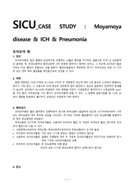 SICU case study모야모야병 뇌출혈 페렴 입니다