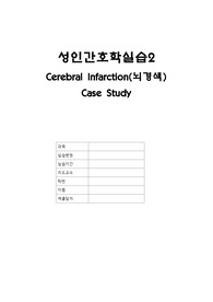 간호학과 케이스 성인 신경 뇌경색 cerebral infarction case 케이스 스터디 간호과정4개