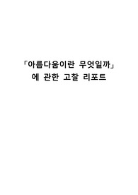 「아름다움이란 무엇일까」 에 관한 고찰 리포트